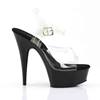 Pleaser - DELIGHT608 Sandale à bride à la cheville - Noir/Transparent Product image
